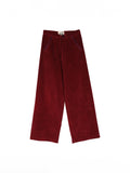 PANTALON EN VELOURS CÔTELÉ LENA BORDEAUX 