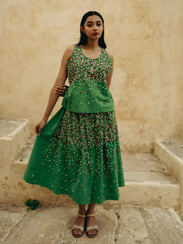 MONA PRINTEMPS SKIRT GREEN