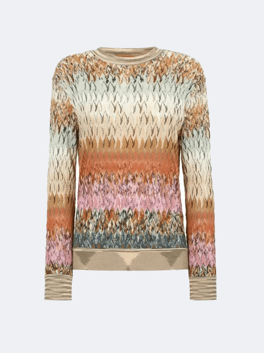 PULL COL ROND MULTICOLORE 