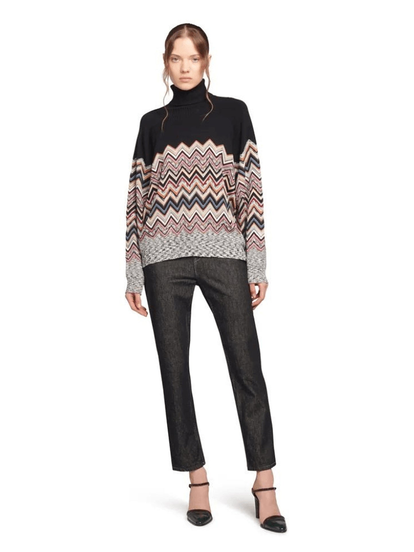 ZIGZAG SWEATER BLACK MULTI