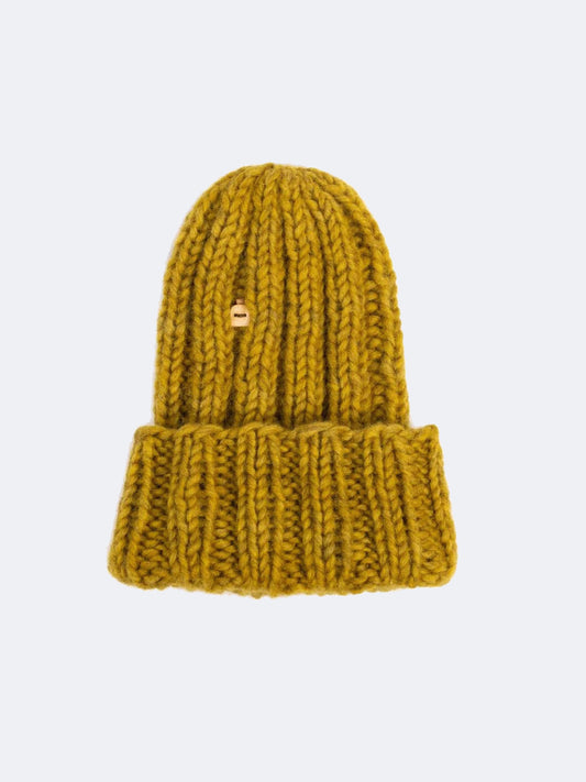 BONNET EN LAINE MAALARI MUFFI JAUNE 