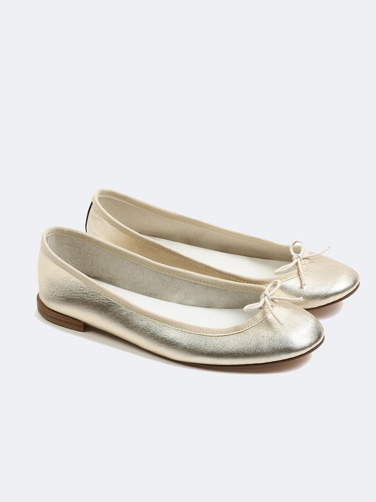 BALLERINE EN CUIR CENDRILLON OR 