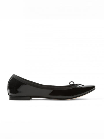 BALLERINE EN CUIR VERNI NOIR 