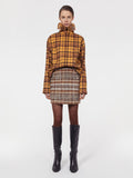 SEINE SKIRT BRUSHED CHECK BROWN