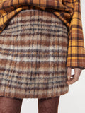 SEINE SKIRT BRUSHED CHECK BROWN