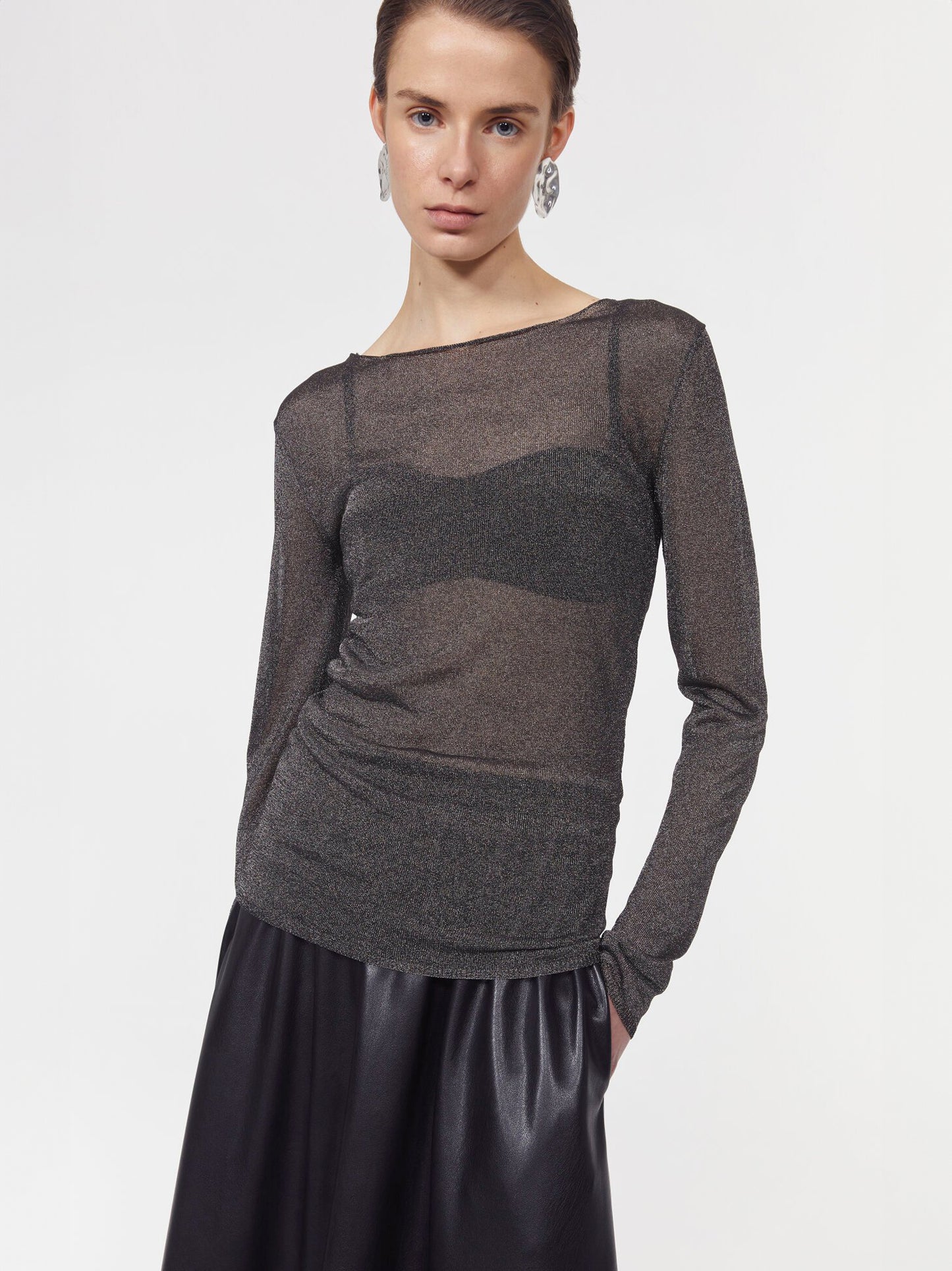 SIMONY SPARKLE KNIT TOP BLACK GOLD