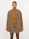 DORILA CHECK CARAMEL BROWN JACKET