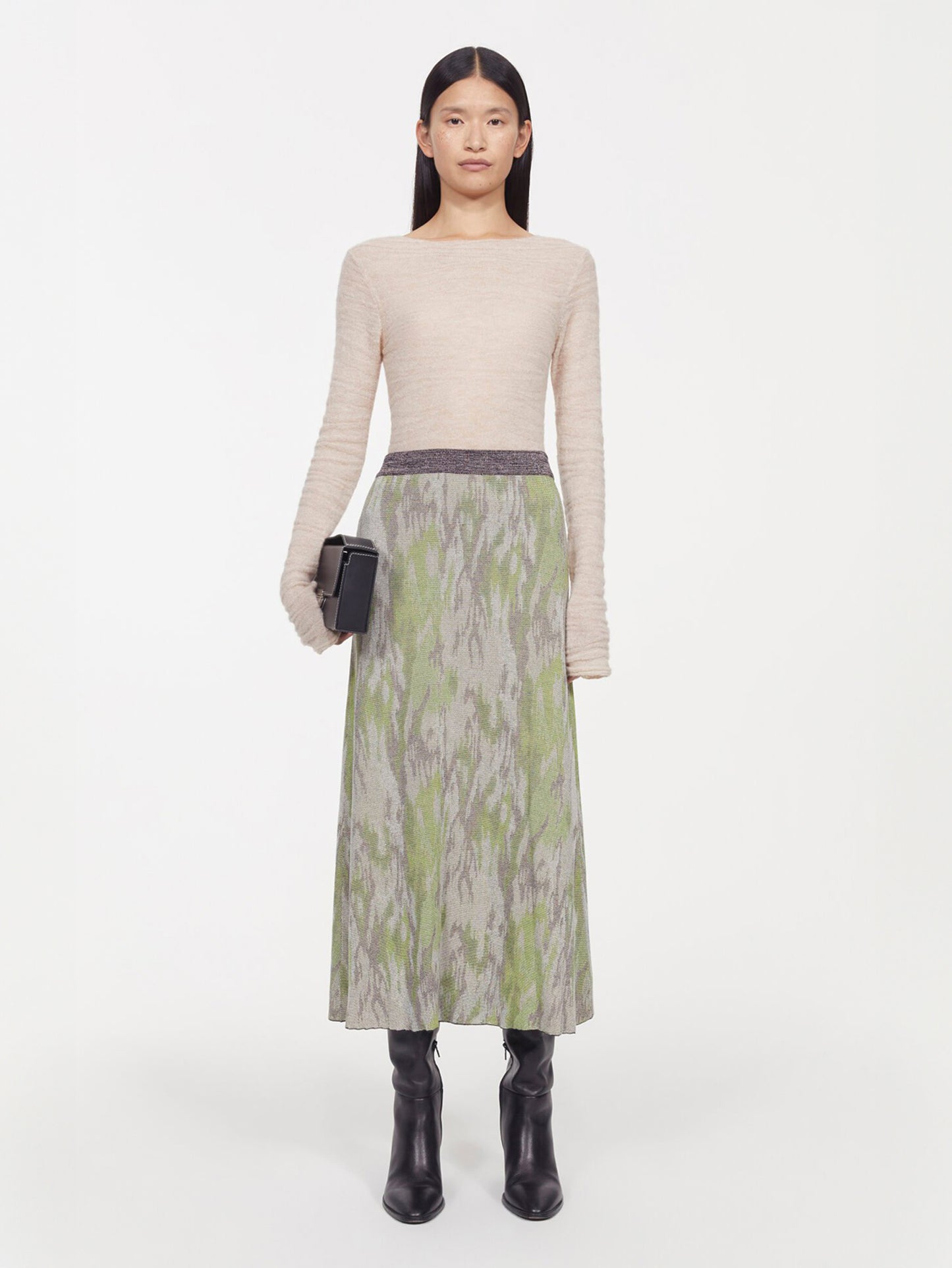 FLORA JAQUARD KNITTED SKIRT