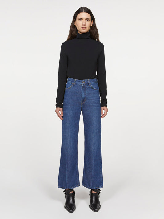 MINI-CULOTTE EN JEAN INDIGO 