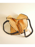 RAFFIA SHOPPER BAG STRAW/BLACK