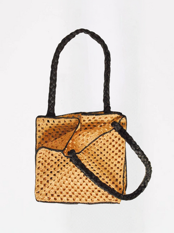 SAC SHOPPER EN RAPHIA PAILLE/NOIR