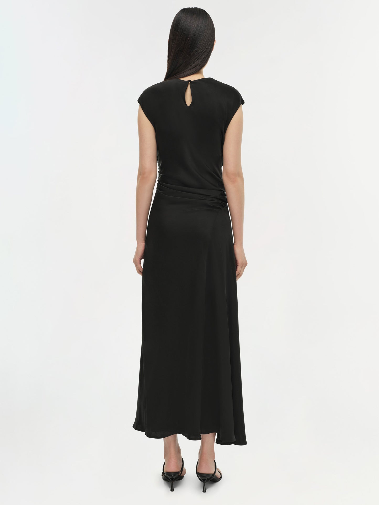 BURKE DRAPED DRESS BLACK