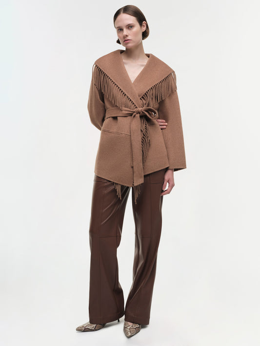 ROWEN FRINGE JACKET CAMEL