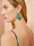 BOUCLES D'OREILLES PIERRE MARTELÉE TURQUOISE 