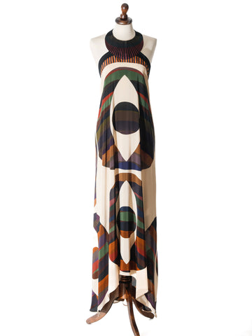 SABA SILK DRESS GEOMETRIC