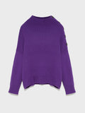 PULL EN MAILLE DE LAINE ET DE CACHEMIRE VIOLET 